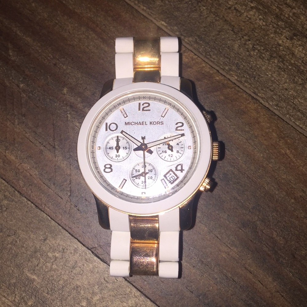 Michael Kors Rose Gold & White watch